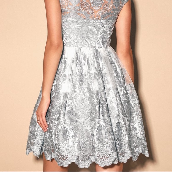 Lulus “Princess Time” Lace Mesh Short Sleeve Dress - Picture 8 of 9